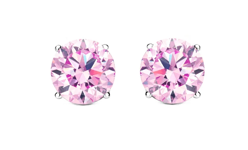 Stud Earrings with Chevron Designs -1ct - Sophisticated Sterling Silver Rose Quartz Stud Earrings