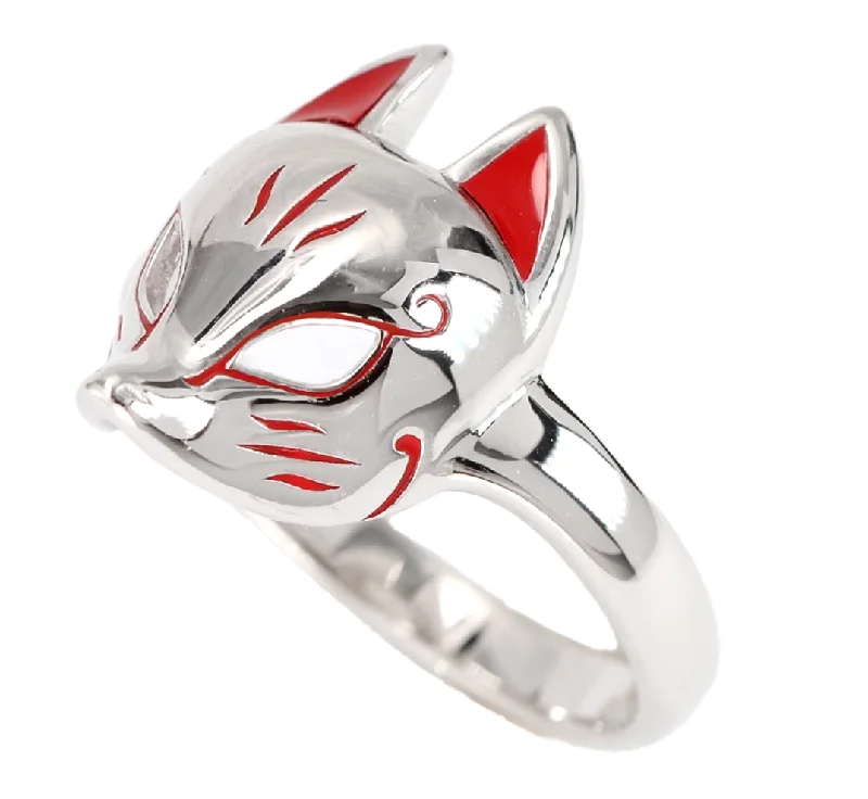 Rings with shield-shaped stones for boldness -Fox Mask Ring