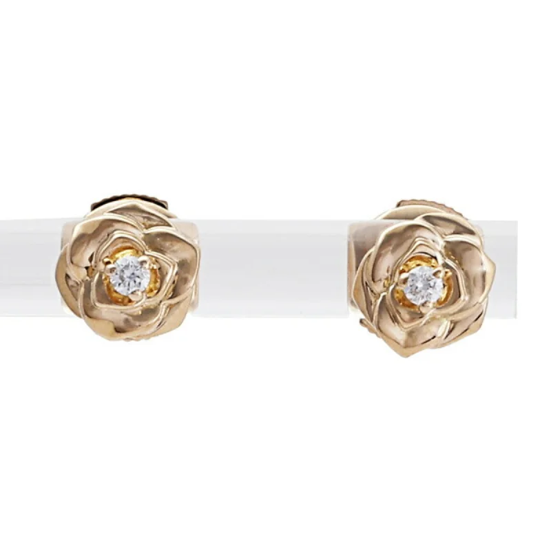 Stud Earrings with Chevron Designs -Piaget pink  (18K) Stud Earrings (Pre-Owned)