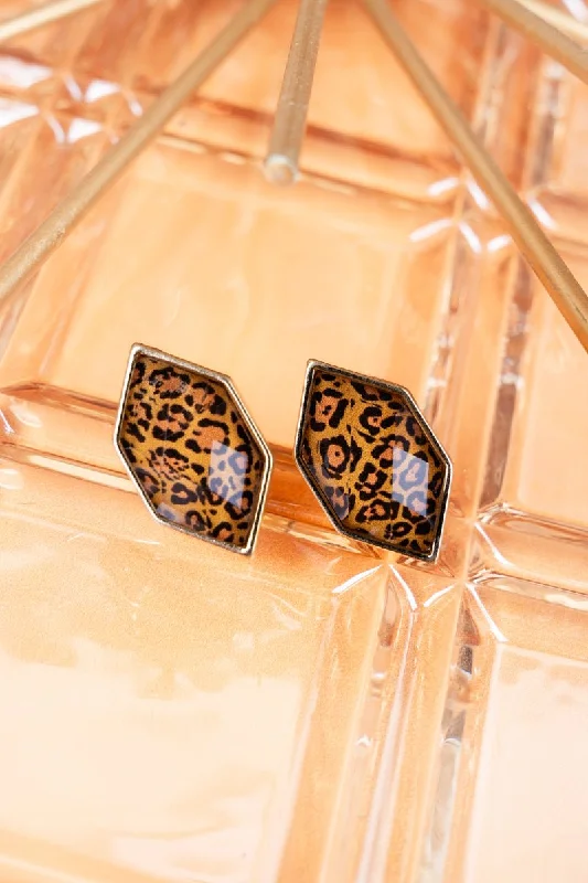 Square Stud Earrings for Modern -Crystal Avenue Black Diamond Shape Leopard Cushion Cut Stud Earrings