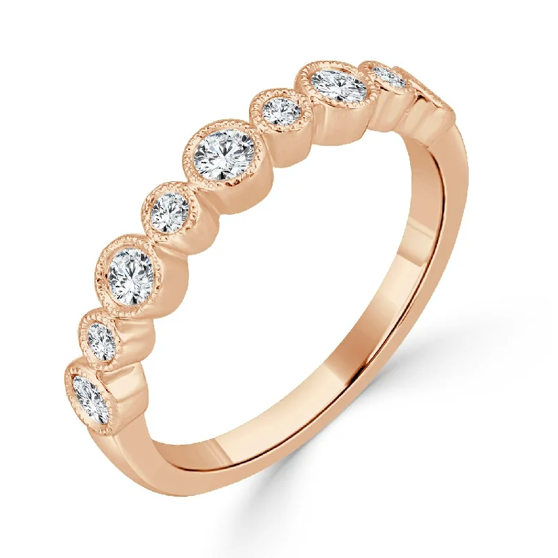 Rings with raw citrine for sunny charm -Joelle Collection Diamond Wedding Band Ring 1/3 ct TDW 14k Rose Gold