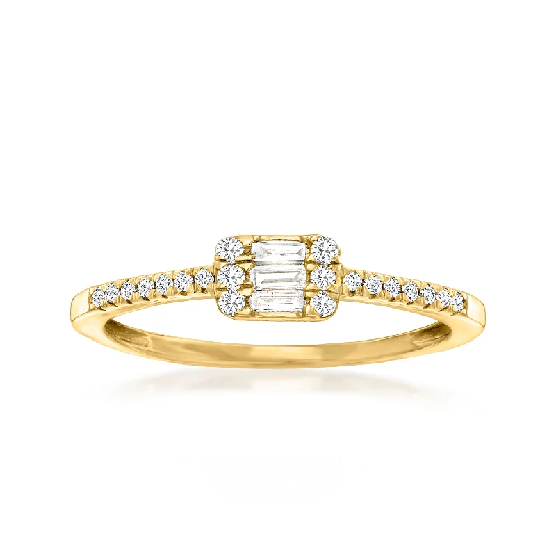 Rings with black diamond for striking contrast -Canaria Diamond Rectangular Cluster Ring in 10kt Yellow Gold