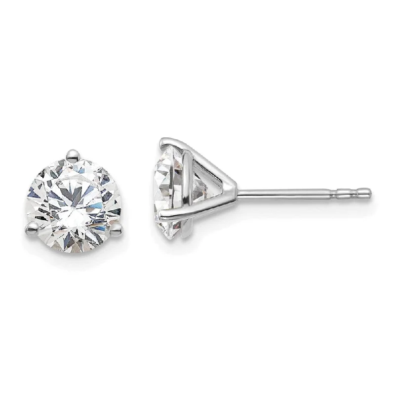 Stud Earrings for Festival Style -14k White Gold 1 1/2 ct Round Lab Grown Diamond Stud Earrings VS Clarity, D-E Color