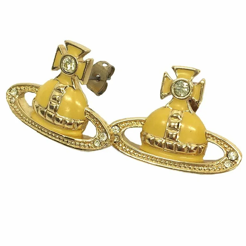 Magnetic Closure Stud Earrings for Easy -Vivienne Westwood  yellow Brass Stud Earrings (Pre-Owned)