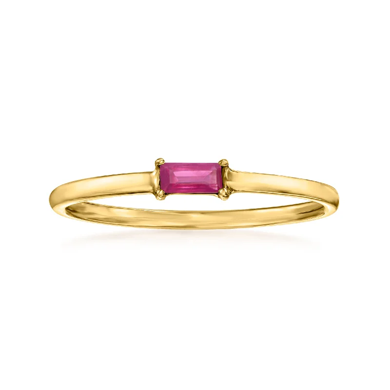 Rings with citrine stones for sunny vibes -RS Pure by Ross-Simons Ruby Ring in 14kt Yellow Gold