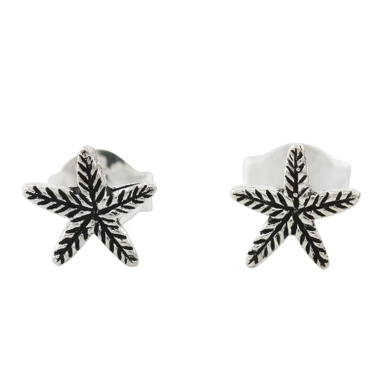 Tarnish Resistant Stud Earrings for Longevity -NOVICA Starfish Charm, Sterling silver stud earrings - 0.3*0.2