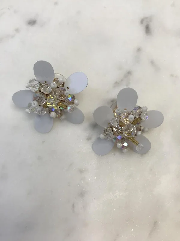 Stud Earrings with Polished Shine -Jenna Flower Stud Earrings