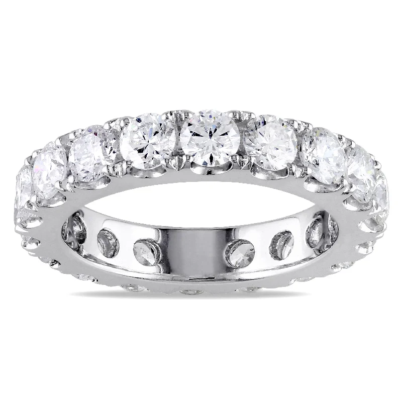 Rings with adjustable bands for perfect fit -Miadora Signature Collection 14k White Gold 3ct TDW Diamond Eternity Ring