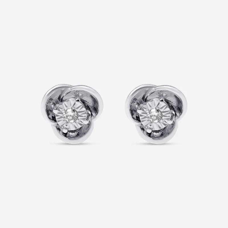 Stud Earrings with Enamel -Bliss By Damiani 18K White Gold Diamond Stud Earrings 20087746