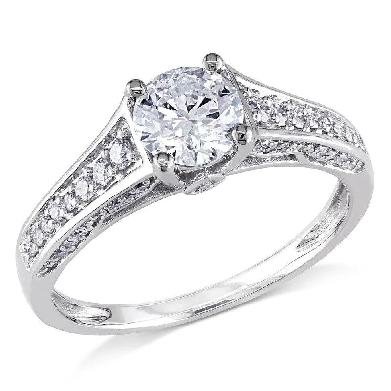 Rings with oxidized silver for antique appeal -Miadora Signature Collection 14k White Gold 1ct TDW Diamond Ring