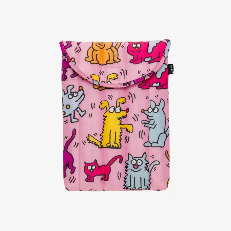 Rings with adjustable bands for perfect fit -Puffy Laptop Sleeve 13"/14" - Keith Haring Pets