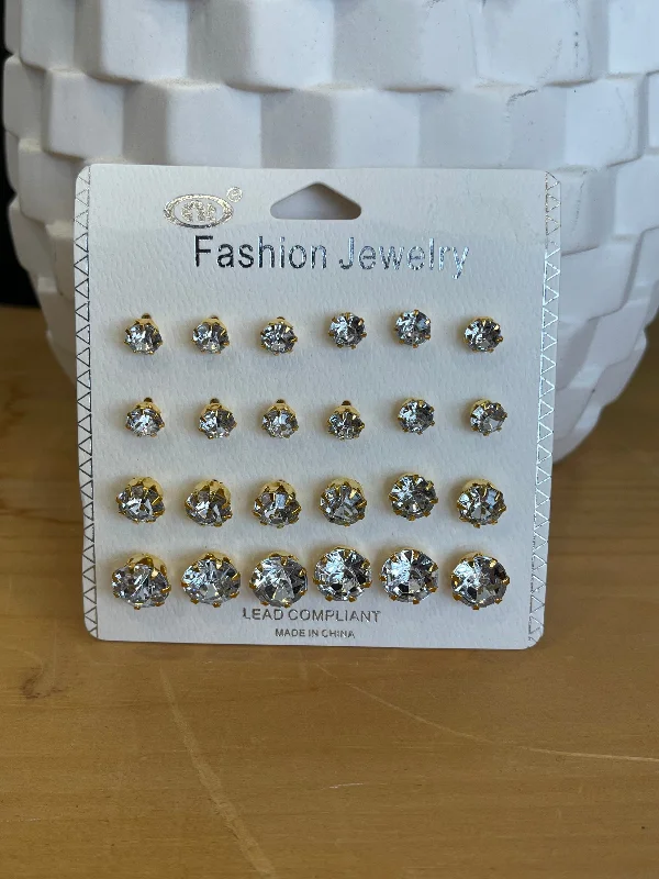 Stud Earrings with Rhinestones -So Many Stud Earrings Set