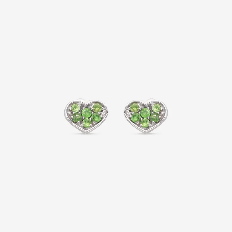 Stud Earrings for Work Attire -Nanis Q-Ori 18K White Gold Tsavorite Stud Earrings OS3-506