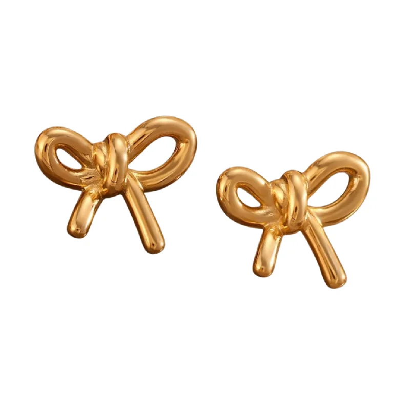 Heavy Duty Stud Earrings for Durability -Goldie Bow Stud Earrings