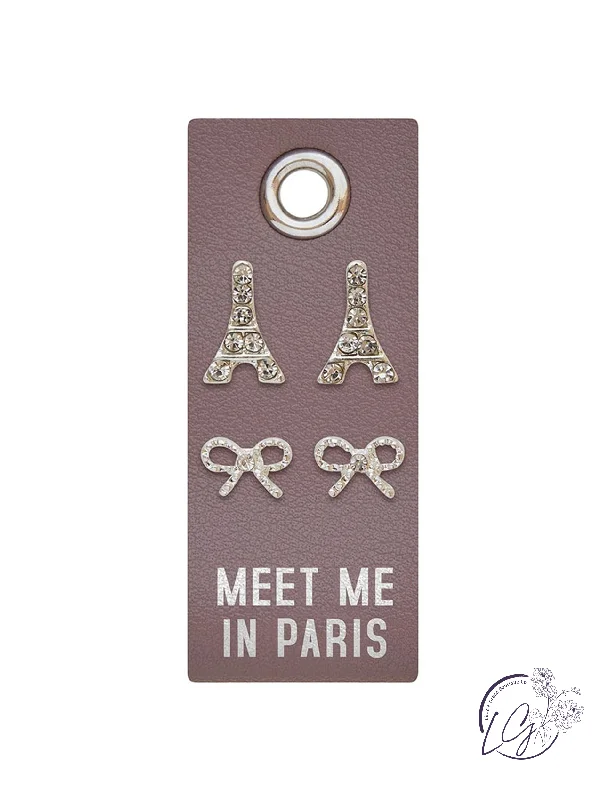 Stud Earrings for School Uniform -Silver Stud Earrings - Meet Me in Paris