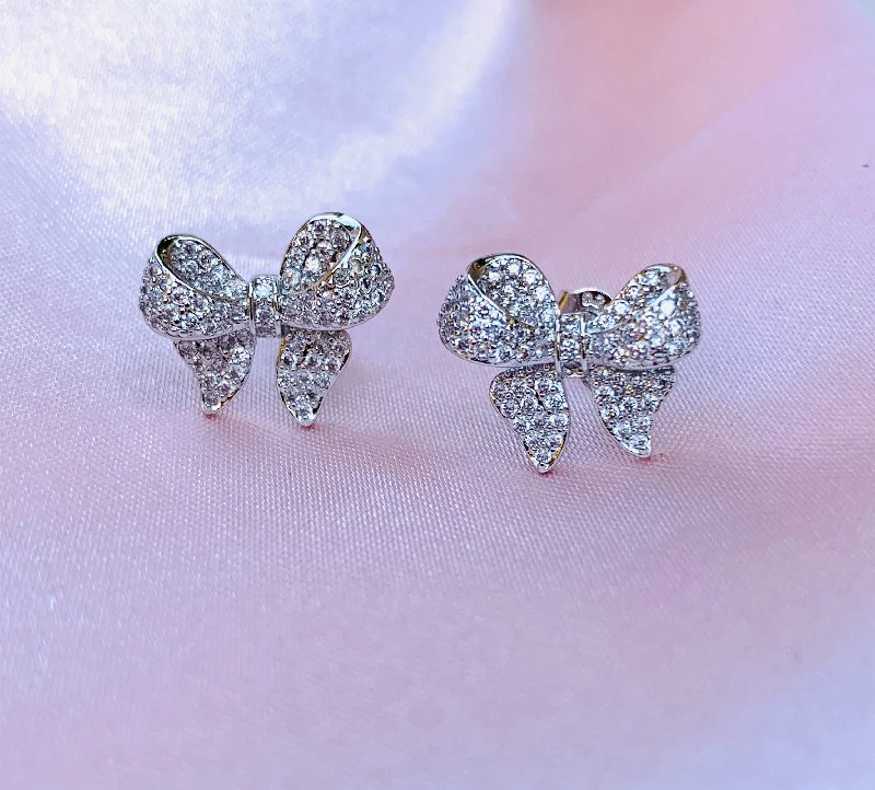 Diamond Stud Earrings for Luxury -Sterling silver stud earrings/jewelry/silver/gold/fashion/#02SSSE