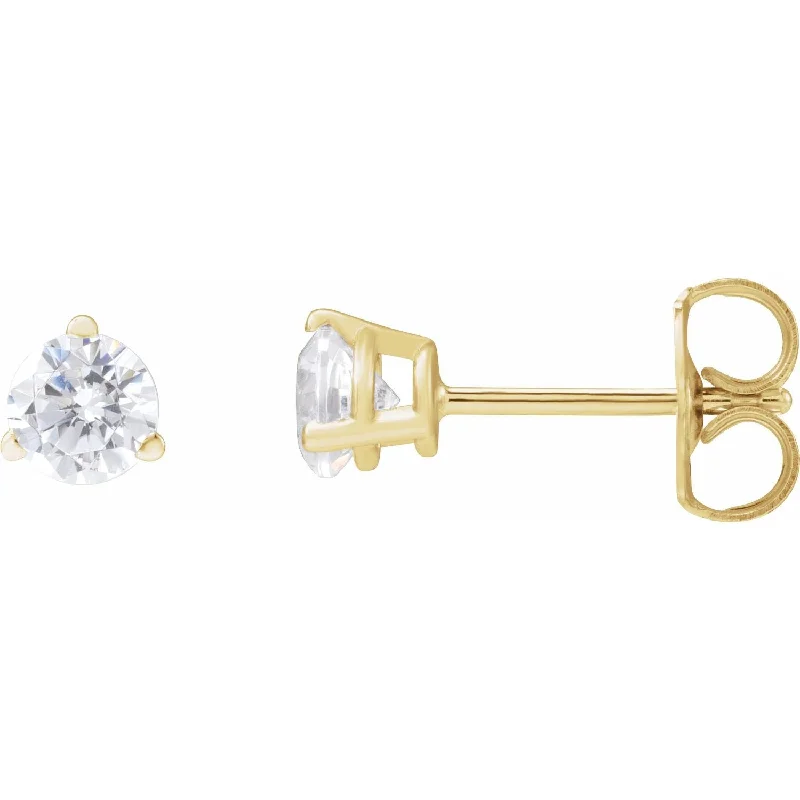 Pearl Stud Earrings for Elegance -14K Gold 1/2ct Lab-Grown Diamond Stud Earrings Clarity SI, Color G-H