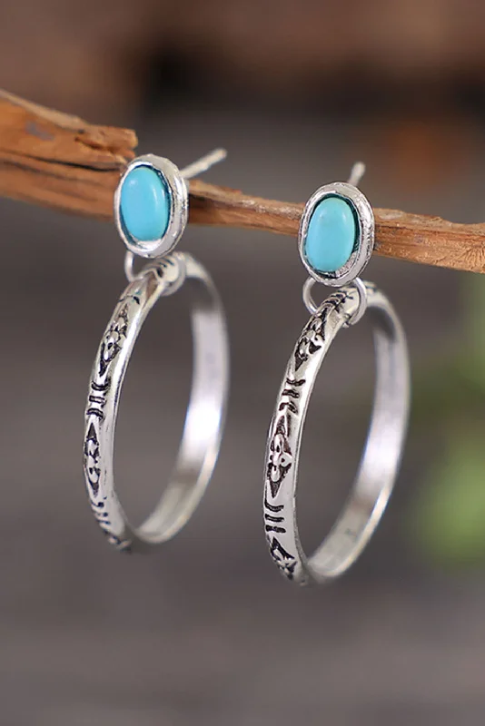 Lightweight Stud Earrings for All Day -Bold Ring Turquoise Stud Earrings