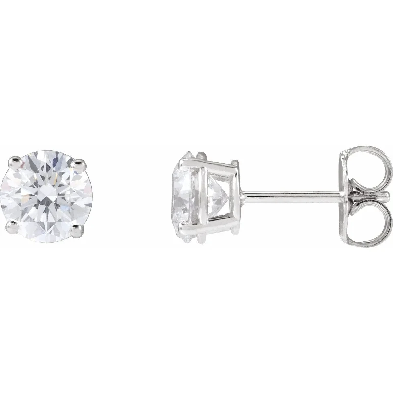 Stud Earrings with Vine Designs -14K Gold 4ct Lab-Grown Diamond Stud Earrings Clarity VS, Color G-H