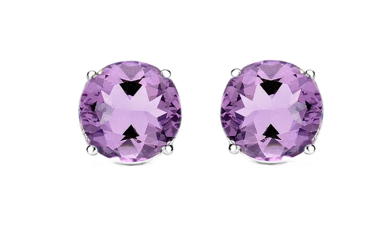 Pearl Stud Earrings for Elegance -1ct - Sophisticated Sterling Silver Amethyst Stud Earrings