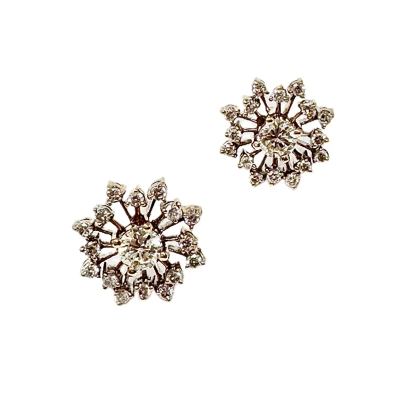 Stud Earrings for Mother's Day -18K Gold Stud Earrings with Diamonds