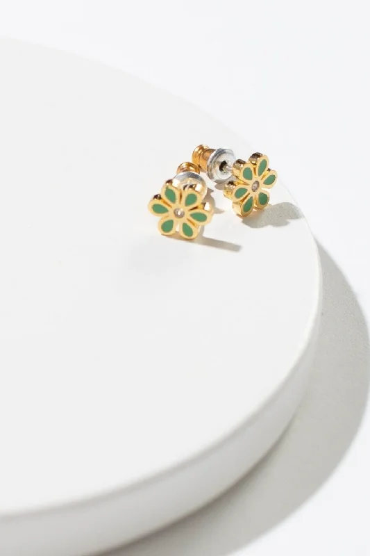 Gold Stud Earrings for Women -Cove Dainty Daisy Stud Earrings