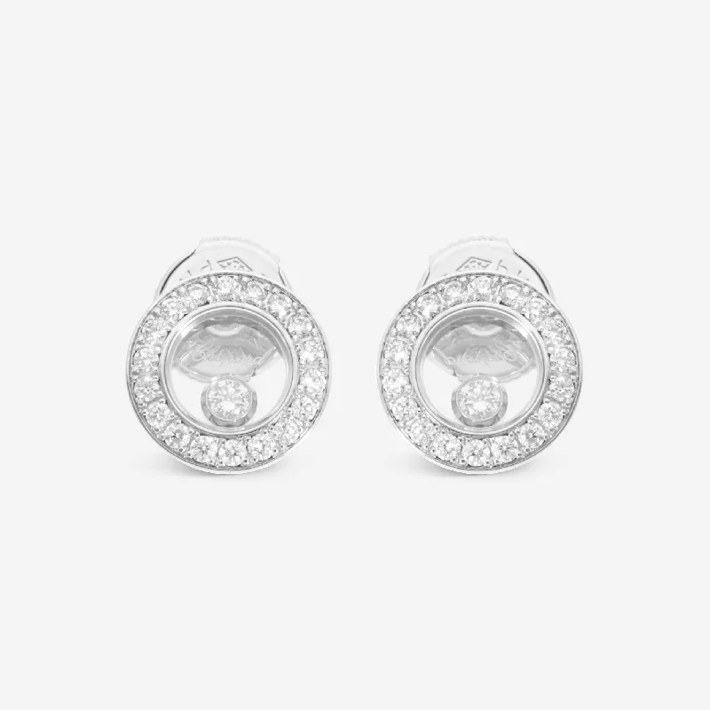 Stud Earrings for Casual Outfit -Chopard Happy Diamonds Icons 18K White Gold Diamond Stud Earrings 83A017-1201