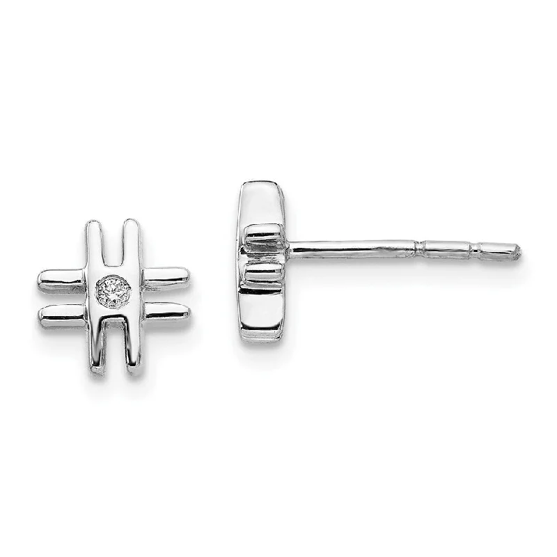 Indian Stud Earrings with Intricacy -925 Sterling Silver Diamond Cross Earrings Stud Earrings (L-10 mm, W-10 mm)