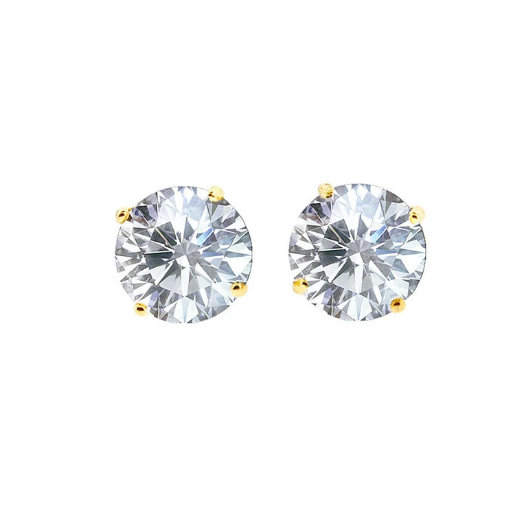 Animal Print Stud Earrings for Fun -1Ct 14K Gold CZ Stud Earrings