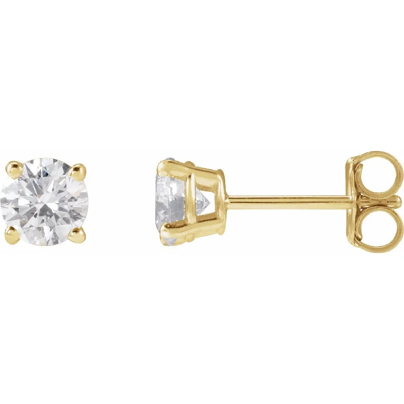 Silver Stud Earrings for Men -14K Gold 3/4ct Lab-Grown Diamond Stud Earrings Clarity VS, Color F-G