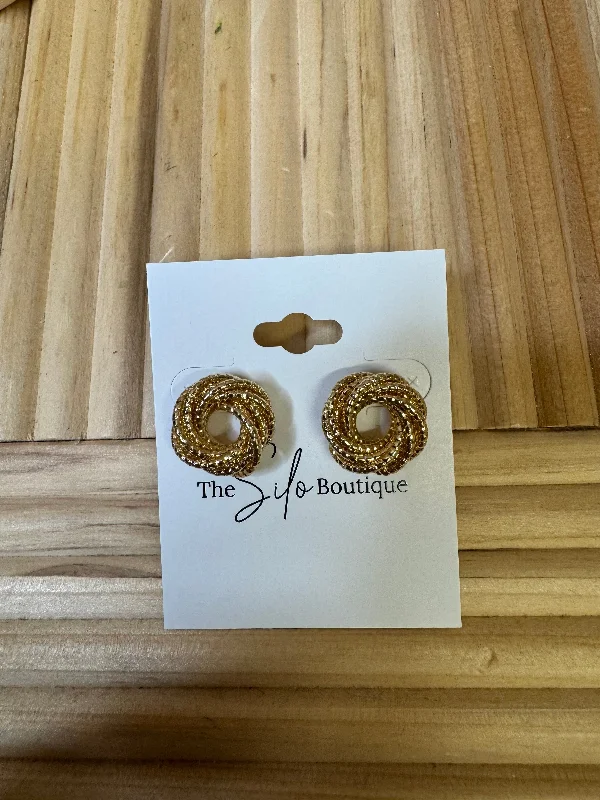 Vintage Stud Earrings with Patina -Twist Knot Stud Earrings