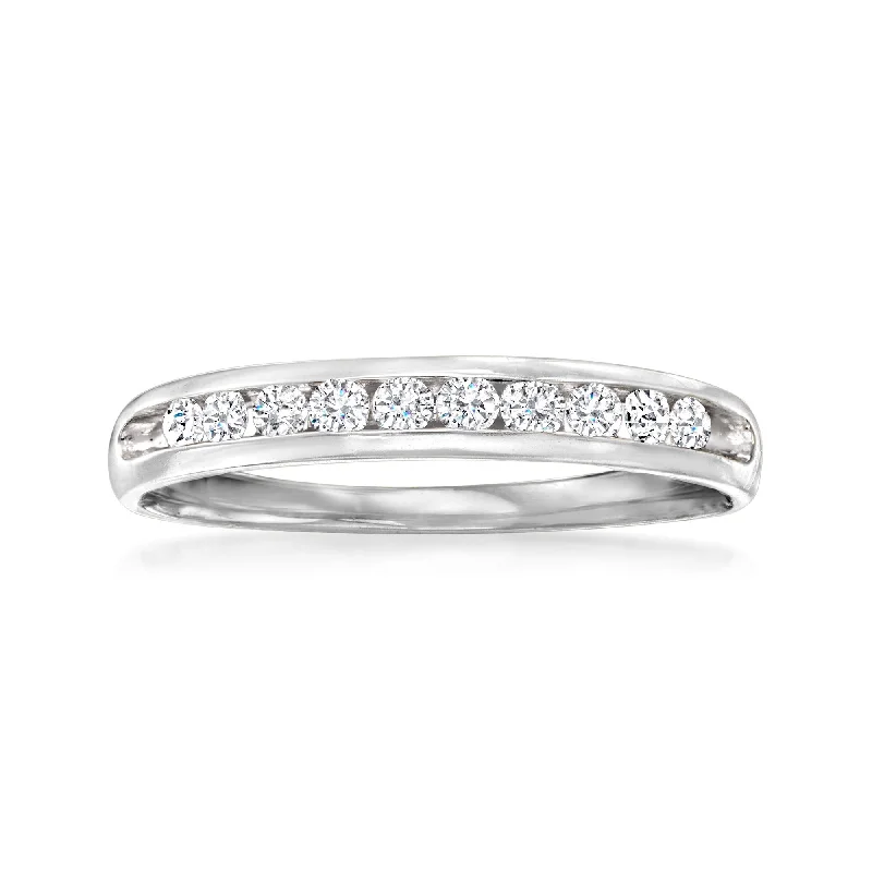 Rings with infinity loops for timeless love -Ross-Simons Diamond Wedding Ring in 14kt White Gold