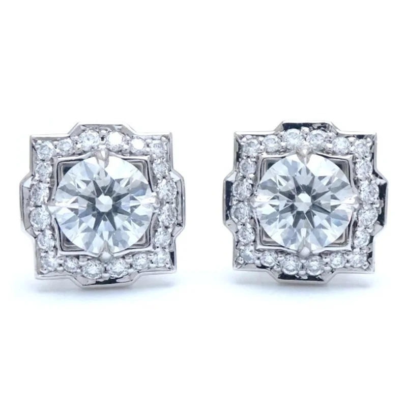 Stud Earrings with Infinity Symbols -Harry Winston Platinum 950 Stud Earrings (Pre-Owned)