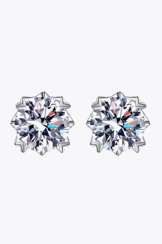 Celtic Stud Earrings with Knotwork -925 Sterling Silver 4 Carat Moissanite Stud Earrings