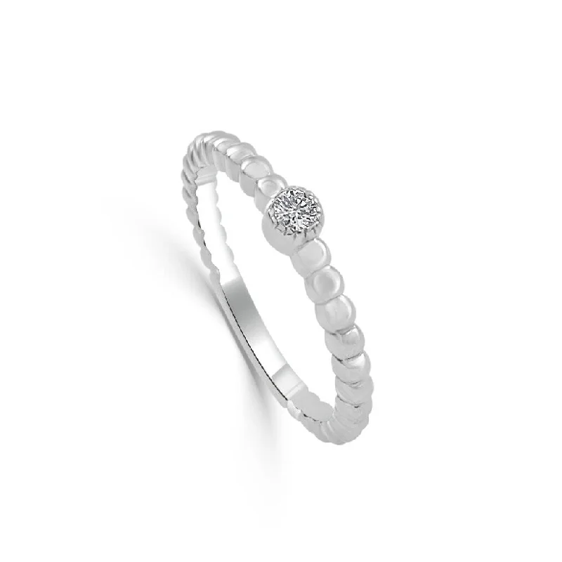 Vintage rings with engraved floral band designs -Joelle Collection Diamond Wedding Ring 14k White Gold 1/10 ct TDW Gifts for Her