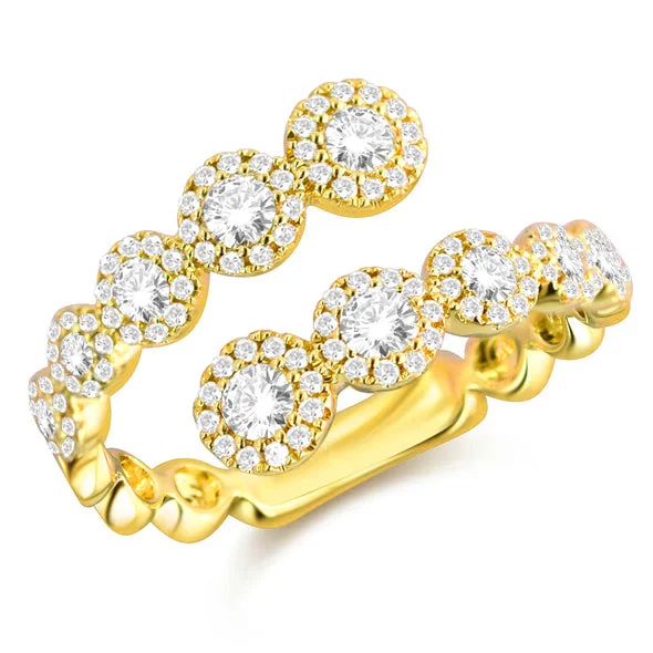 Rings with etched floral bands for detail -Dazzling Diamond Halo Wrap Ring