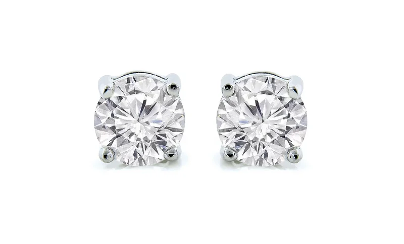 Stud Earrings with Animal Motifs -1ct - Sophisticated Sterling Silver White Sapphire Stud Earrings