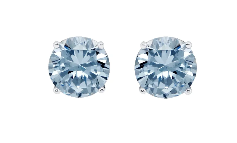 Stud Earrings with Knot Designs -1ct - Sophisticated Sterling Silver Blue Topaz Stud Earrings