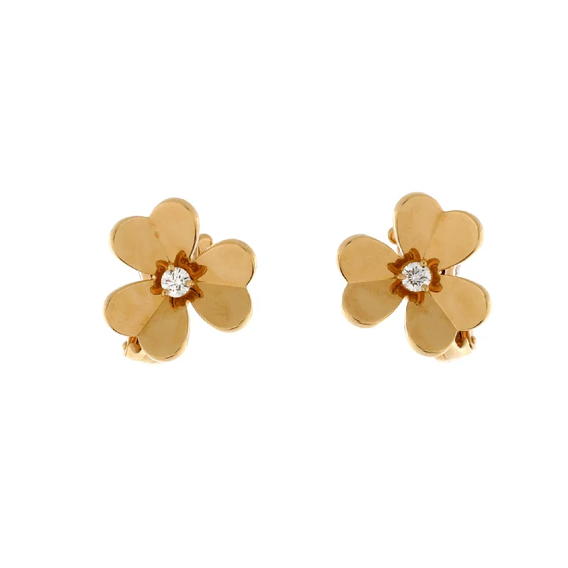 Stud Earrings for Christmas Party -Frivole Stud Earrings 18K Yellow Gold with Diamonds Large