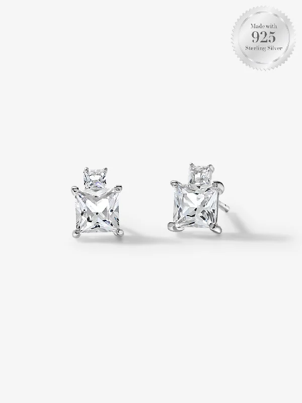 Stud Earrings for School Uniform -Duo Princess Stud Earrings