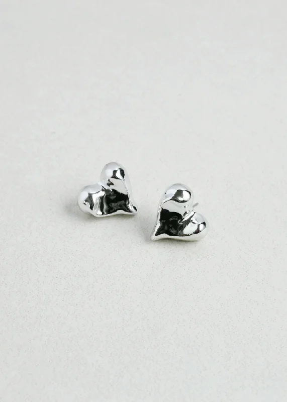 Stud Earrings for Yoga Session -Chunky Heart Stud Earrings