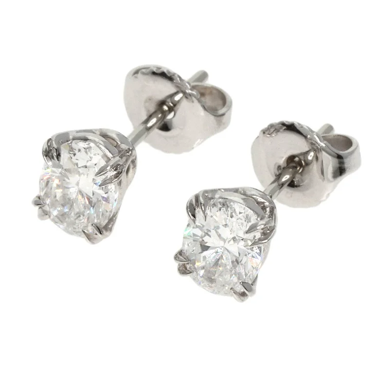 Stud Earrings with Wave Designs -Harry Winston Platinum 950   (18K) Stud Earrings (Pre-Owned)