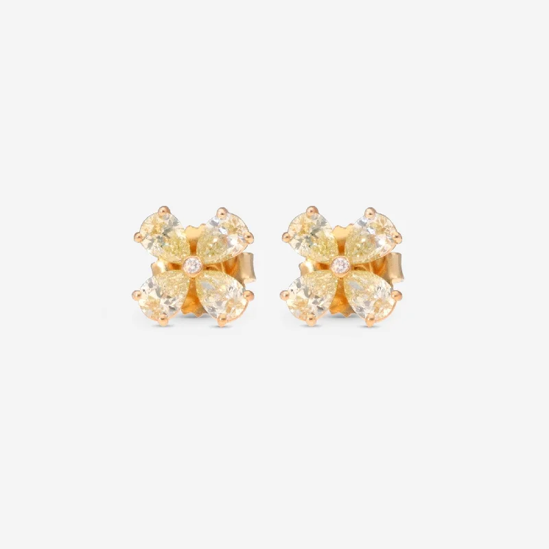 Stud Earrings for Birthday Celebration -Roberto Coin 18K Yellow Gold Diamond Stud Earrings 9991207AYERX