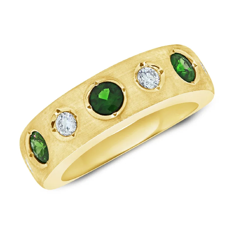 Rings with raw jade for natural calm -Bold Gypsy Ring with 0.78 Carats of Emeralds and Diamonds