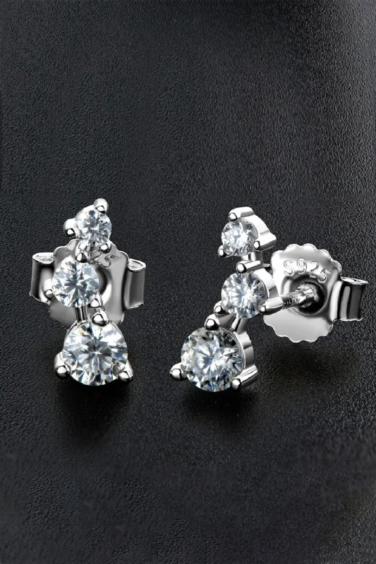 Stud Earrings with Textured Surface -Your Way Moissanite Stud Earrings