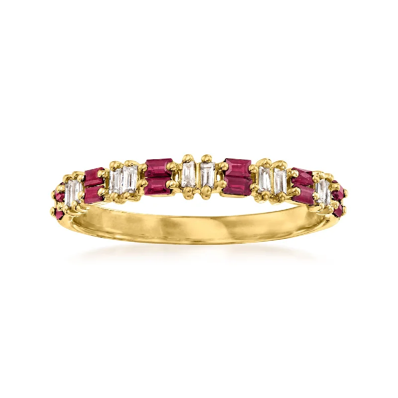 Vintage rings with engraved floral band designs -RS Pure by Ross-Simons Ruby and . Diamond Ring in 14kt Yellow Gold