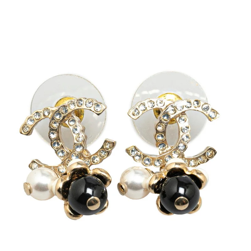 Double Stud Earrings for Impact -Chanel   Plating Rhinestone Stud Earrings (Pre-Owned)