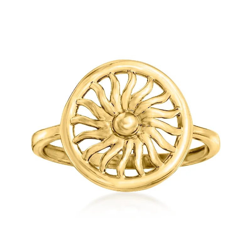 Rings with sunburst citrine for radiant appeal -RS Pure by Ross-Simons 14kt Yellow Gold Sun Circle Ring