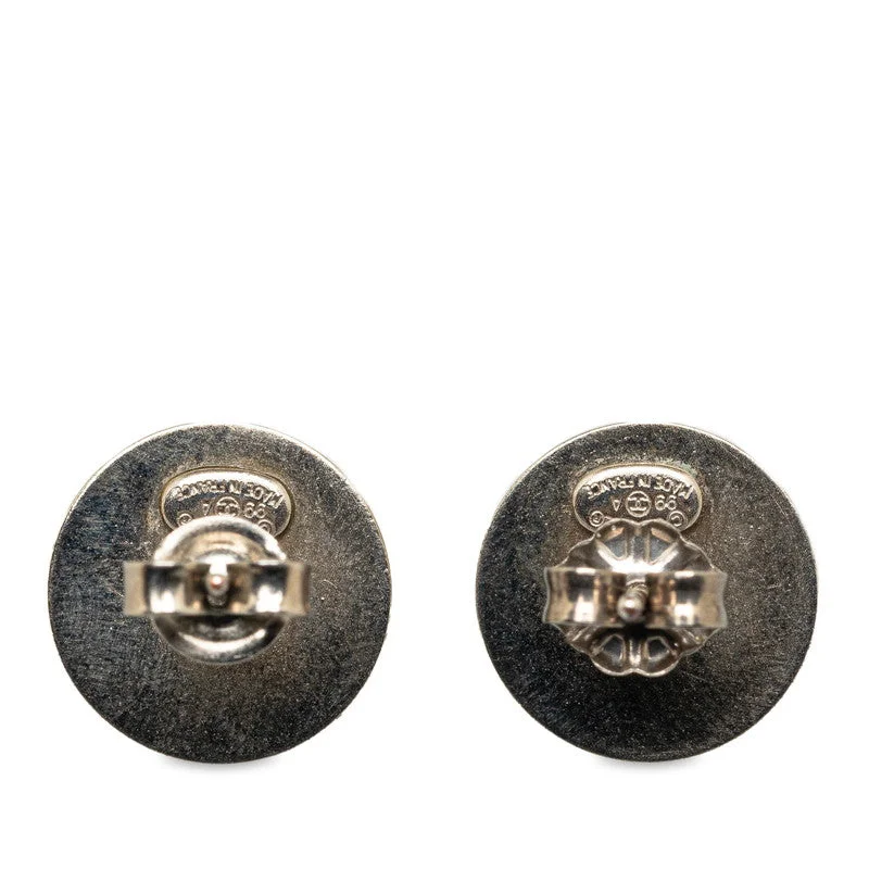 Stud Earrings for Formal Attire -Chanel Coco Stud Earrings Silver G Metal