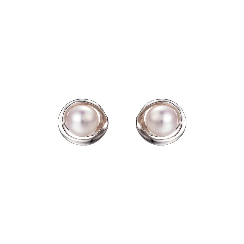 Stud Earrings for Graduation Day -Minimalism Freshwater Pearl Stud Earrings in Sterling Silver Jewelry Accessories Gifts Women